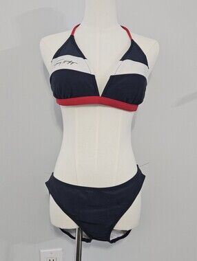 Tommy Hilfiger Swim Size M Red White Blue 2-Piece Women's Bikini Bathing Suit Sw